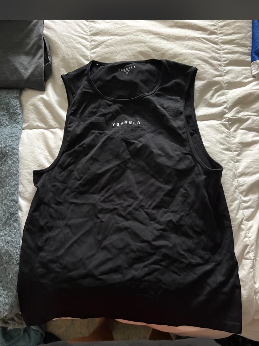 YoungLA Black Men's Muscle Tank Top(Compression)